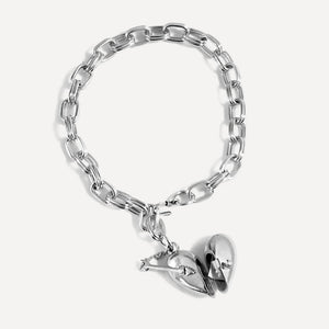 Heart + Arrow Bracelet - Silver
